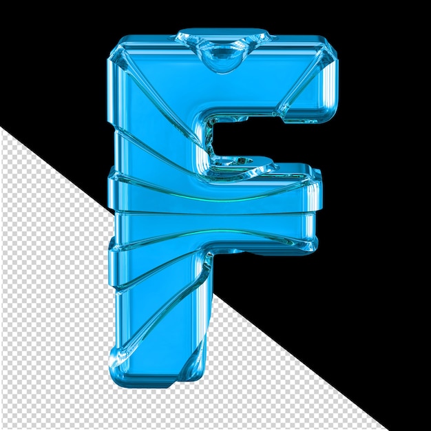 PSD símbolo 3d con correas horizontales letra f