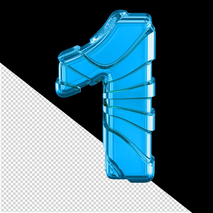 PSD símbolo 3d con correas horizontales número 1