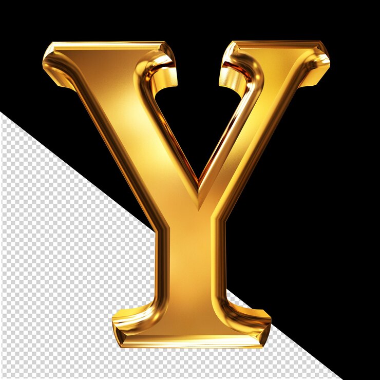 PSD símbolo 3d dorado con la letra biselada y