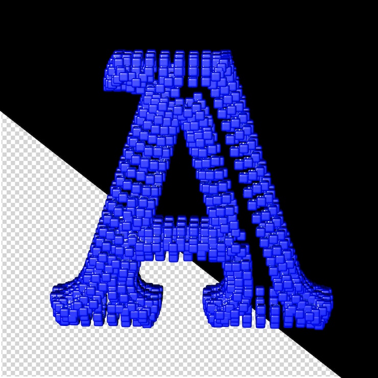 PSD simbolo 3d fatto della lettera a dei cubi blu