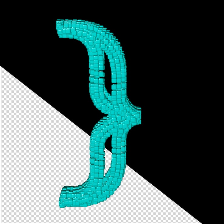 PSD simbolo 3d fatto di cubi di mentolo