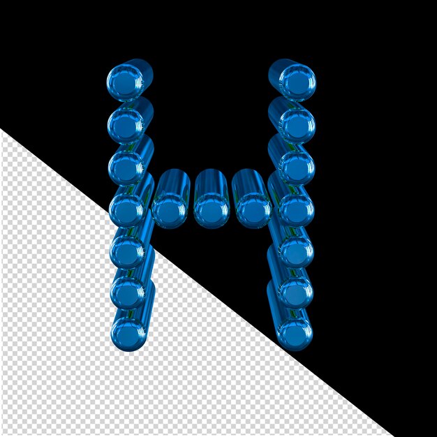 PSD símbolo 3d feito de cilindros letra h