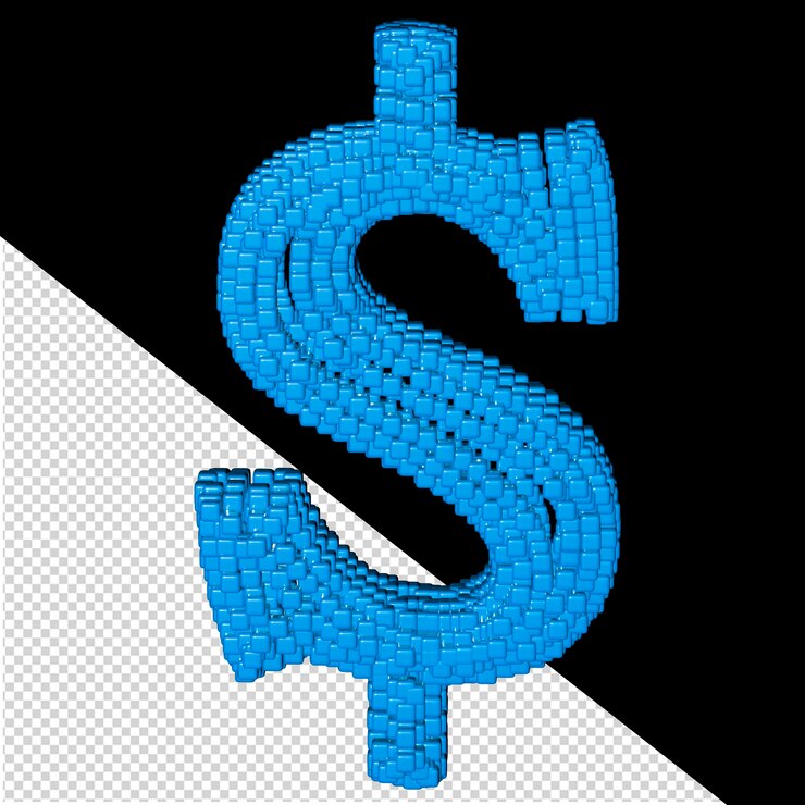 PSD símbolo 3d feito de cubos azuis