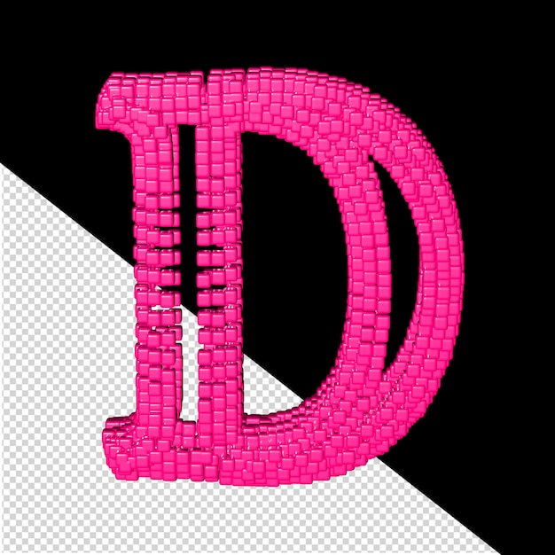 PSD símbolo 3d feito de cubos rosa letra d