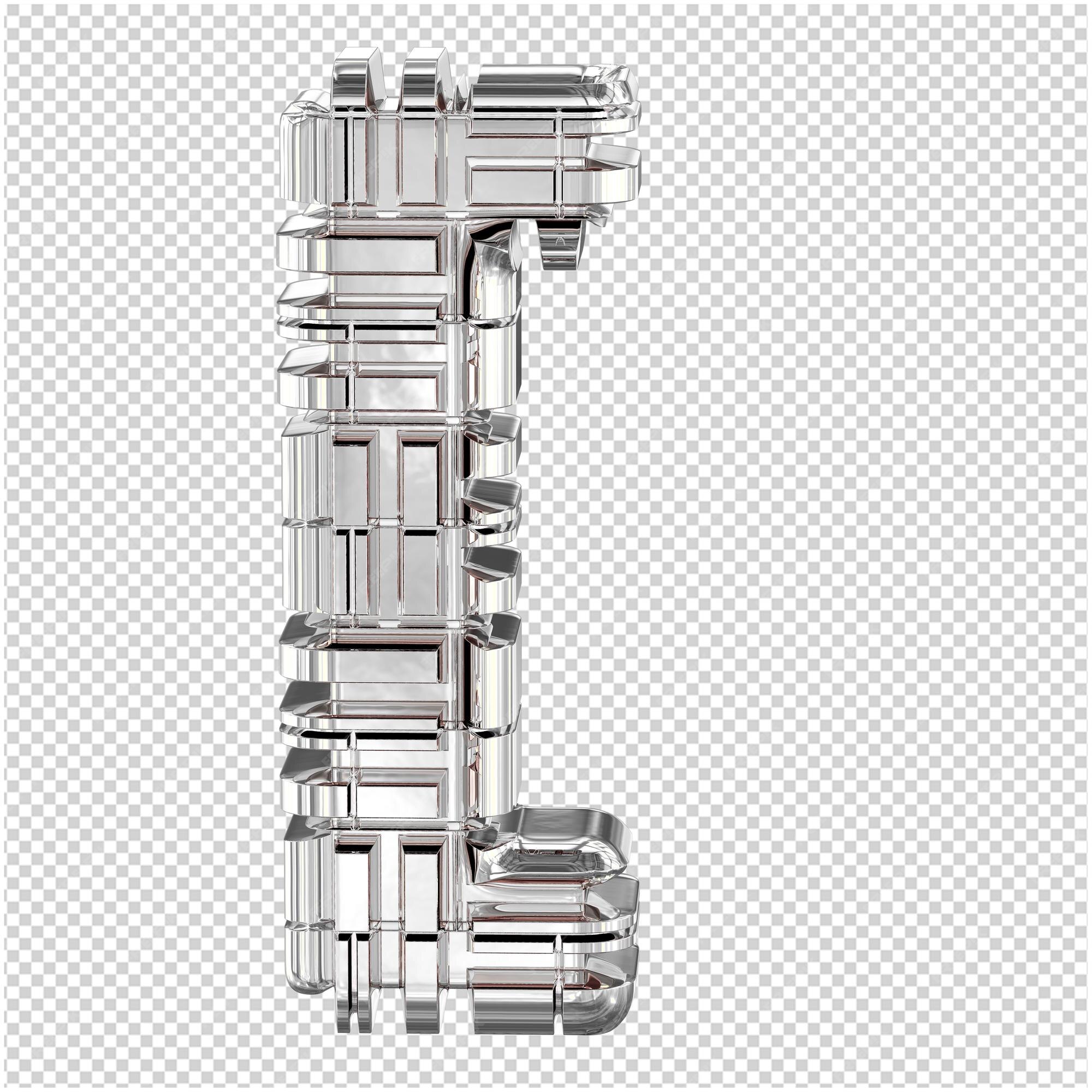 Símbolo 3d feito de prata transformada