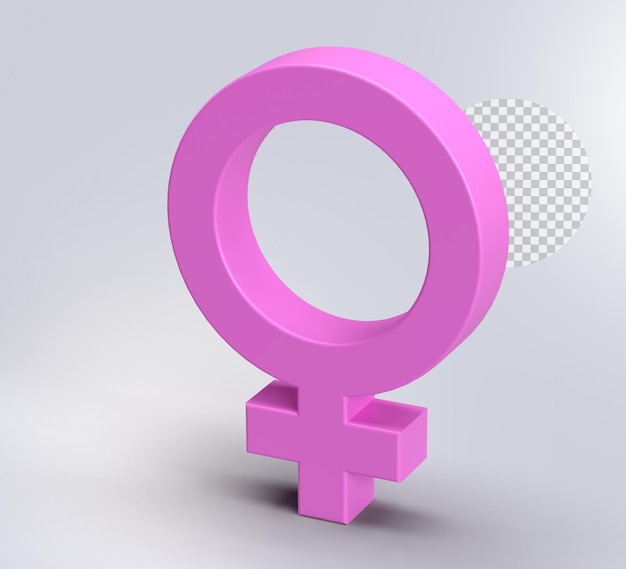 PSD símbolo 3d de género femenino