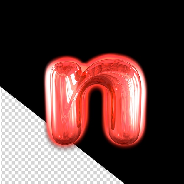 Simbolo 3D gonfiabile rosso con lettera luminosa n
