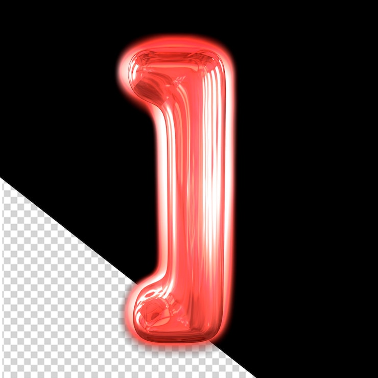 PSD simbolo 3d gonfiabile rosso con luce