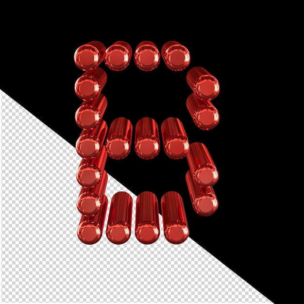 Símbolo 3D hecho de cilindros letra b