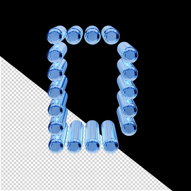 Símbolo 3d hecho de cilindros letra d
