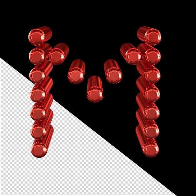 Símbolo 3D hecho de cilindros letra m