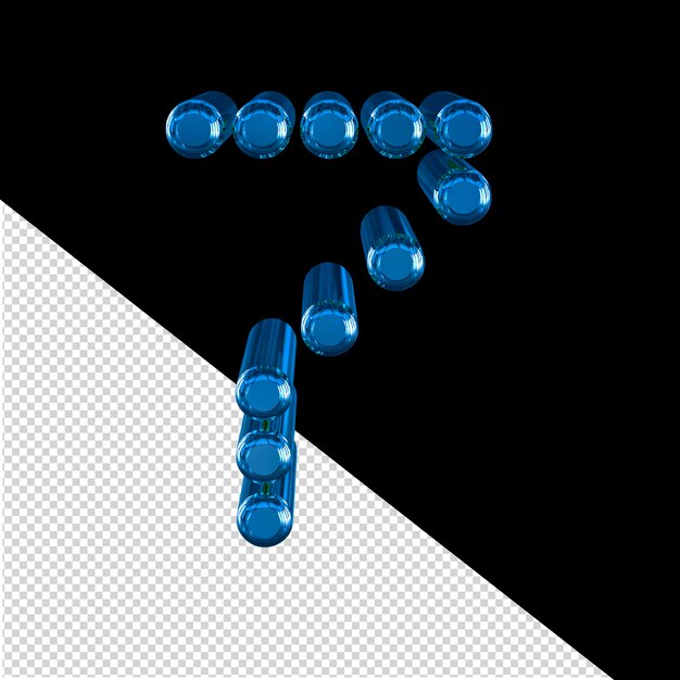 Símbolo 3D hecho de cilindros número 7