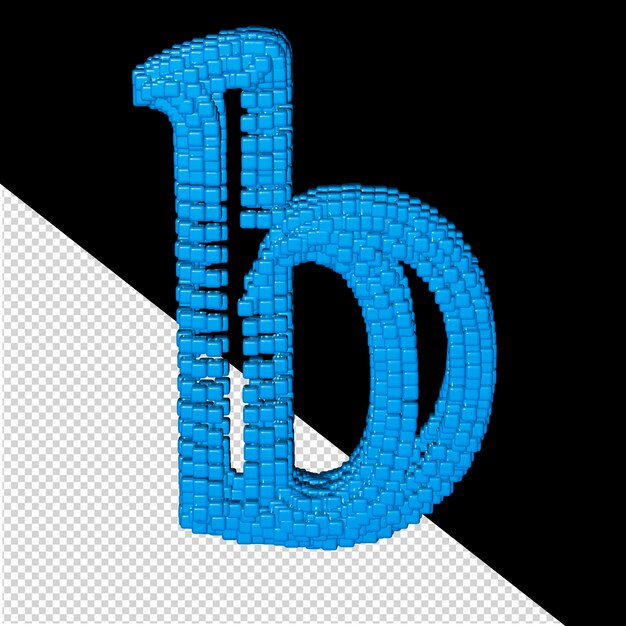 PSD símbolo 3d hecho de cubos azules letra b