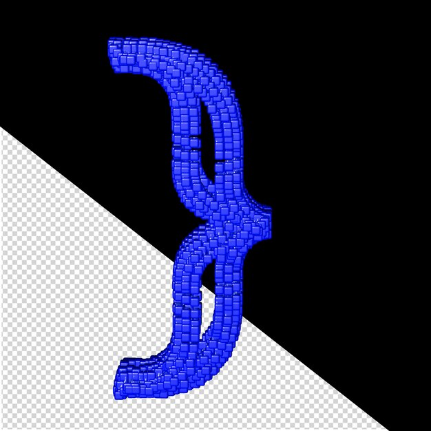 PSD símbolo 3d hecho de cubos azules.