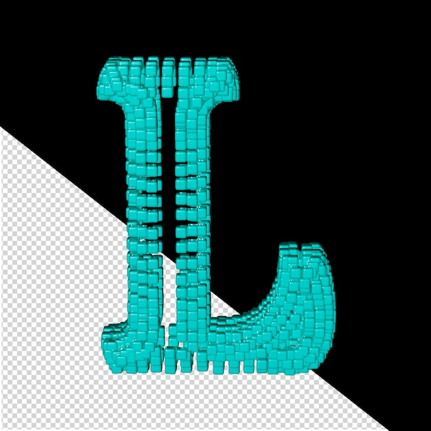 PSD símbolo 3d hecho de cubos de mentol letra l