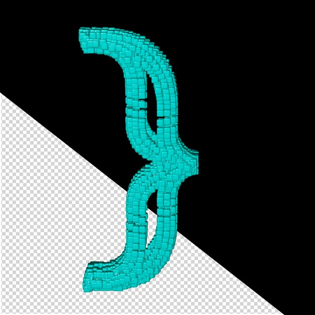 Símbolo 3D hecho de cubos de mentol