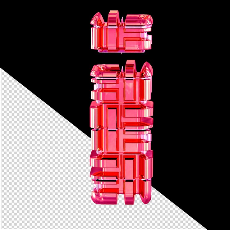 PSD símbolo 3d hecho de la letra rosa transformada i