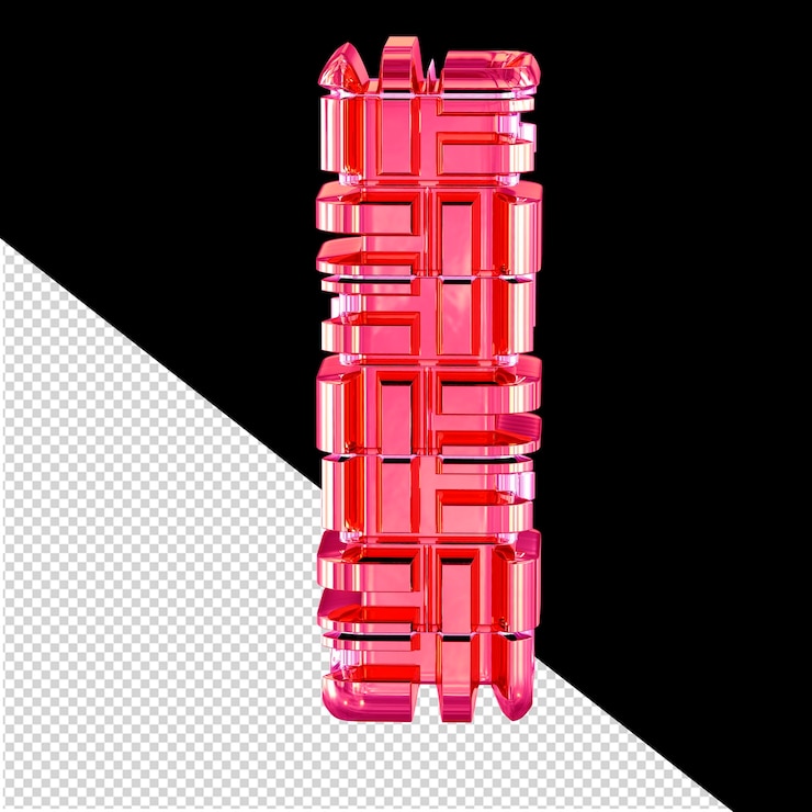 PSD símbolo 3d hecho de la letra rosa transformada l