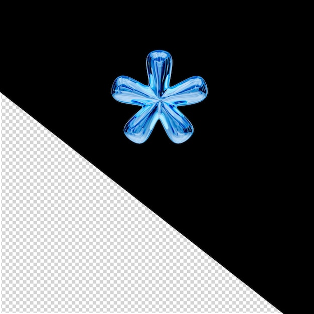 Símbolo 3d de hielo azul