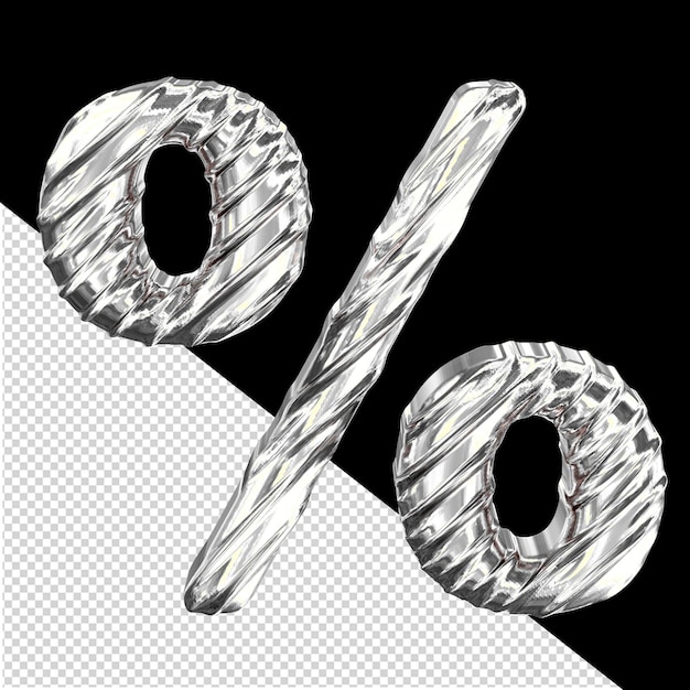 Simbolo 3D in argento a costole