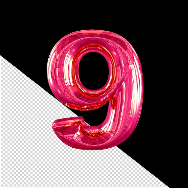 Símbolo 3D inflable número 9