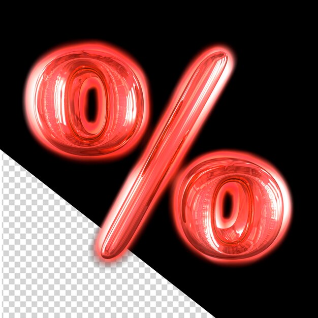 Símbolo 3D inflable rojo con brillo