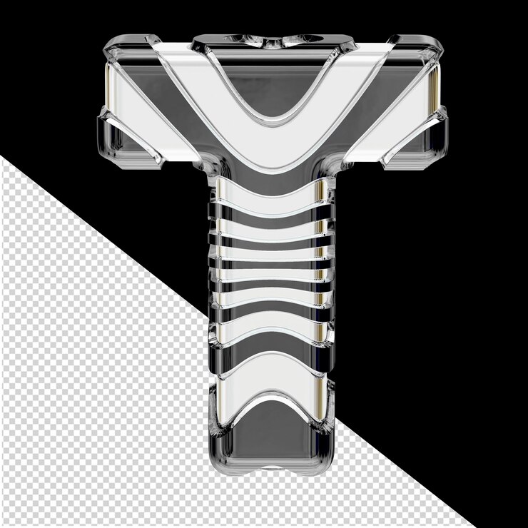 PSD símbolo 3d con una letra de color zebra t
