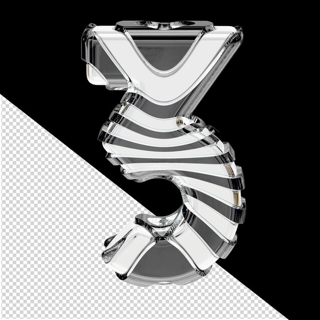 Símbolo 3D con un número de color de cebra 3