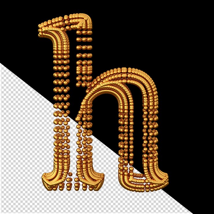 PSD simbolo 3d oro fatto di lettera di sfere