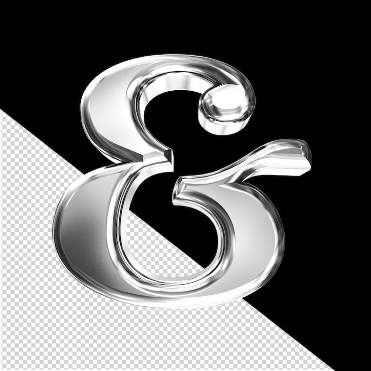 PSD símbolo 3d plateado con bisel
