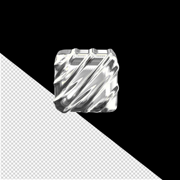 Símbolo 3D plateado de costillas