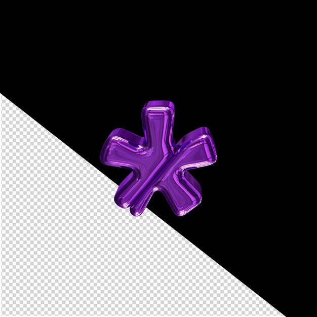 Símbolo 3d púrpura hecho de bloques diagonales