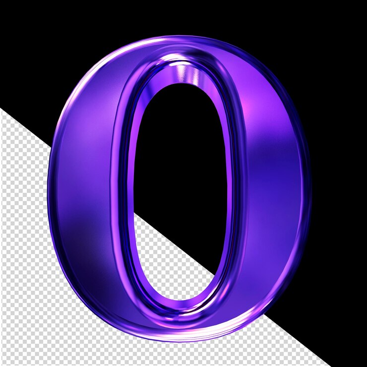 PSD símbolo 3d púrpura con la letra biselada o