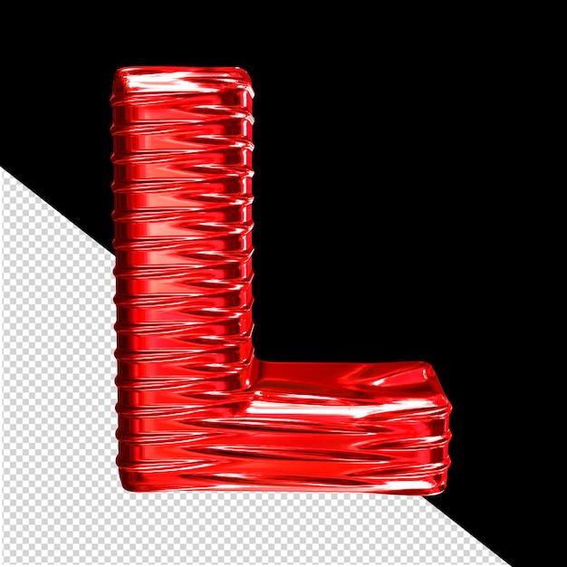 PSD símbolo 3d rojo con letra horizontal ribada l