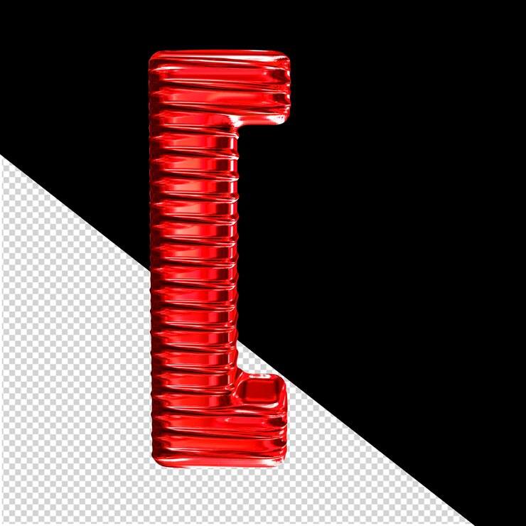PSD símbolo 3d rojo con ribas horizontales