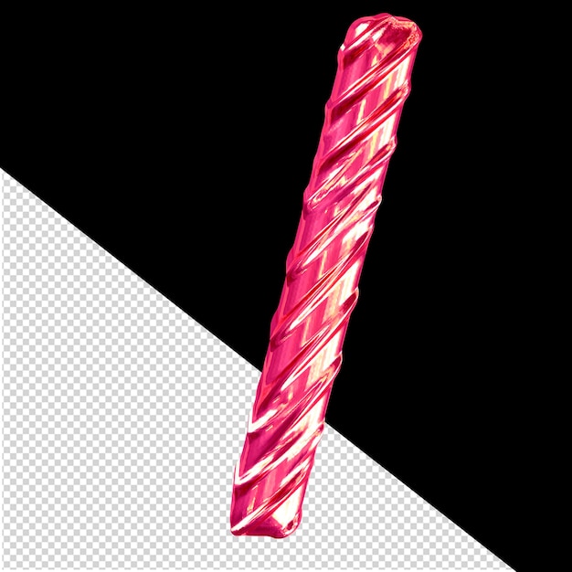 Simbolo 3d rosa a coste