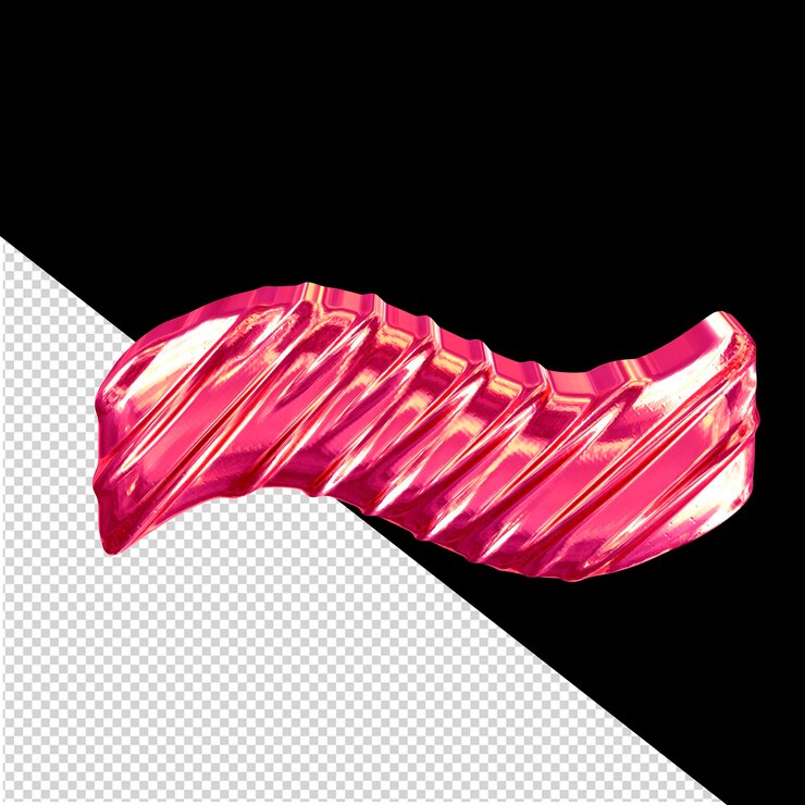 PSD símbolo 3d rosa acanalado