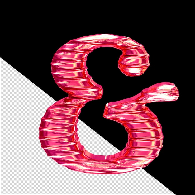Símbolo 3d rosa estriado