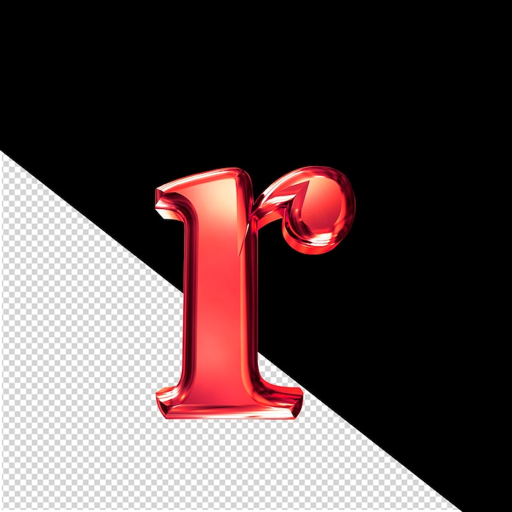 PSD simbolo 3d rosso con lettera smussata r