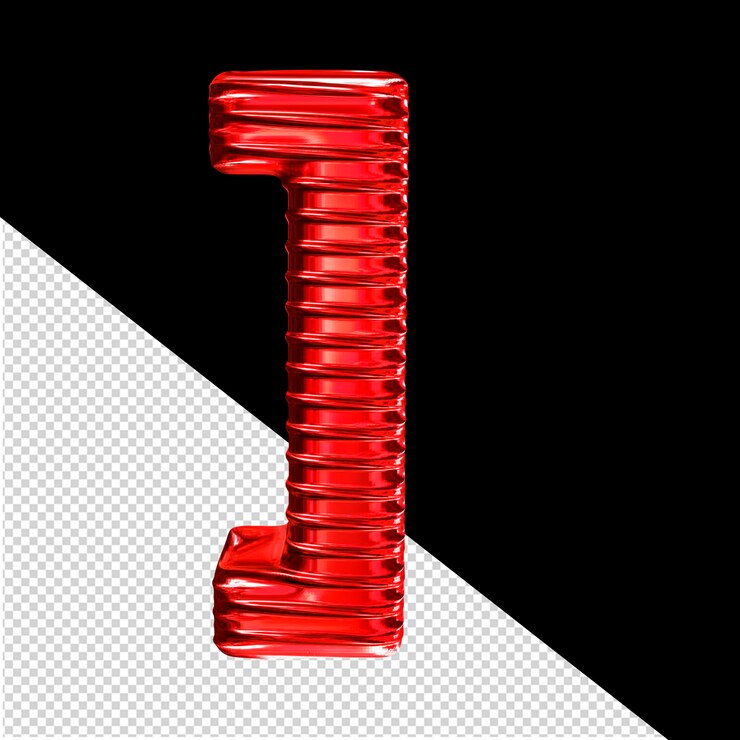 PSD simbolo 3d rosso con nervature orizzontali
