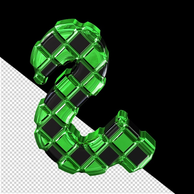 PSD símbolo 3d verde feito de losangos