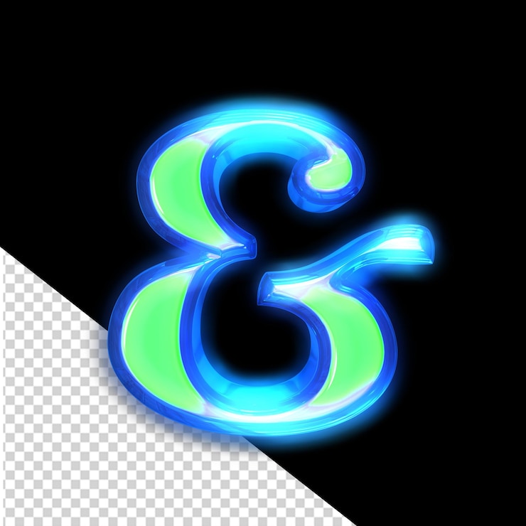 PSD símbolo 3d verde que brilla alrededor de los bordes