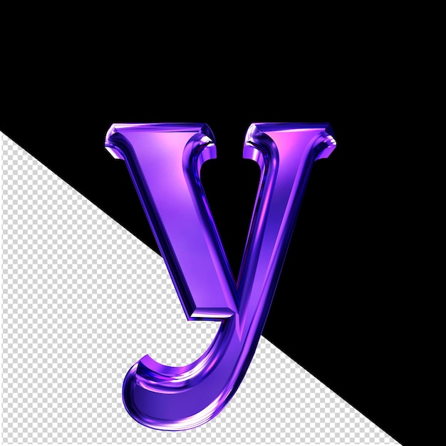 Simbolo 3D viola con la lettera biforata y