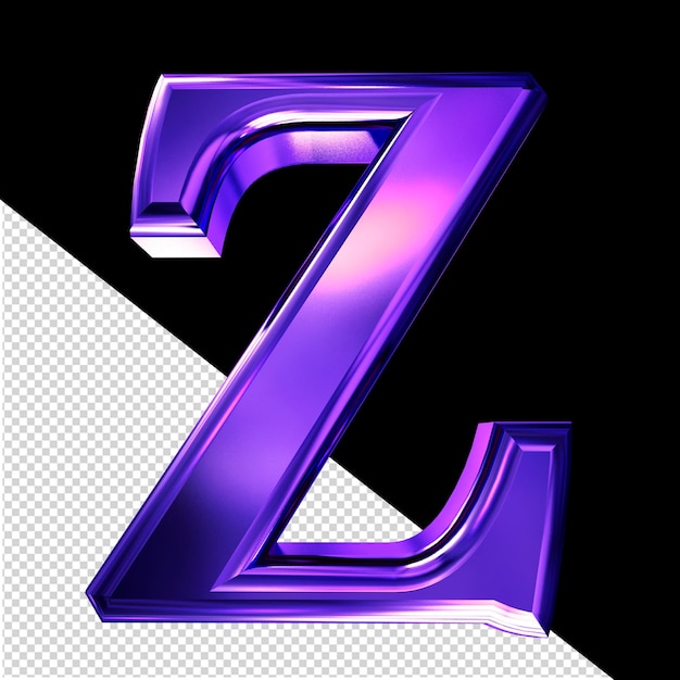 Simbolo 3D viola con lettera biforata z