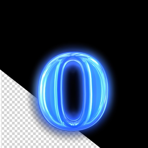 Simbolo a scanalamento blu luminoso lettera o