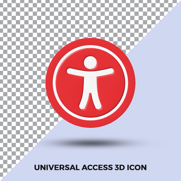 Símbolo acceso universal icono 3d