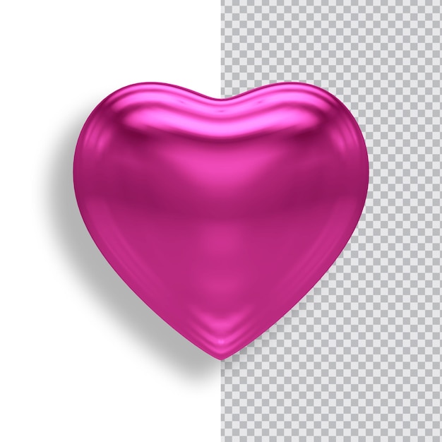 Símbolo de amor aislado sobre fondo transparente 3d render