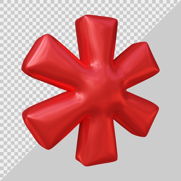 Símbolo de asterisco en render 3d