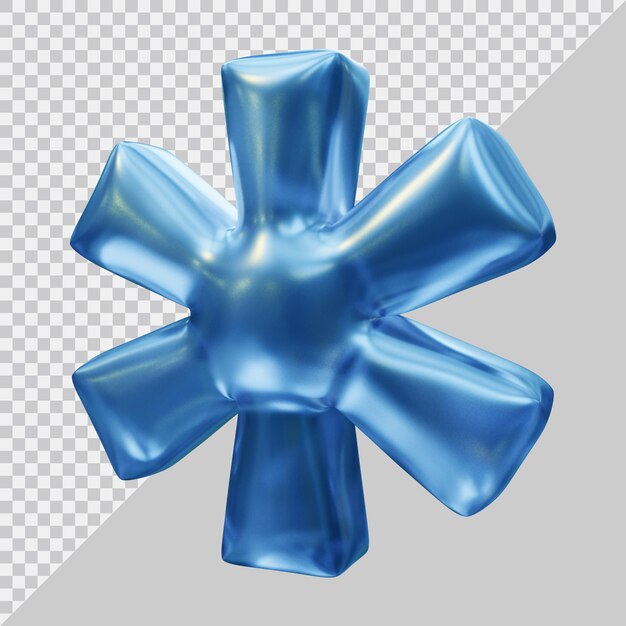 Símbolo de asterisco en render 3d