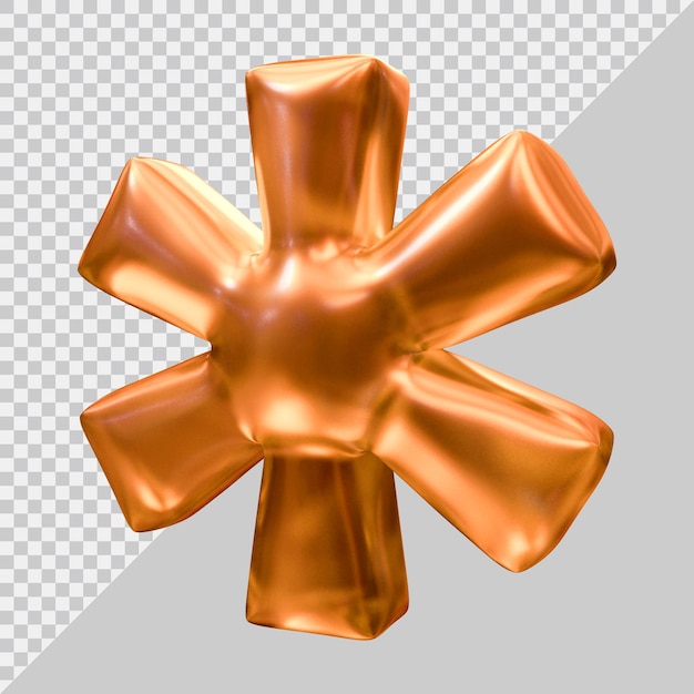 Símbolo de asterisco en render 3d